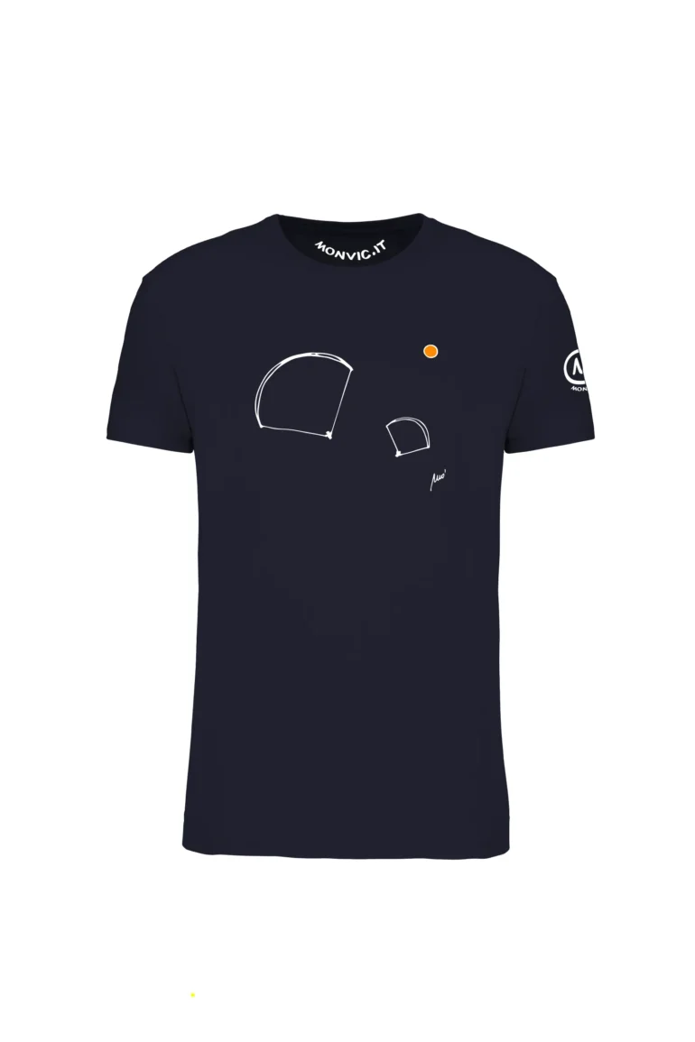 WINGS - t-shirt parapendio blu navy - uomo - cotone organico - HASH MONVIC
