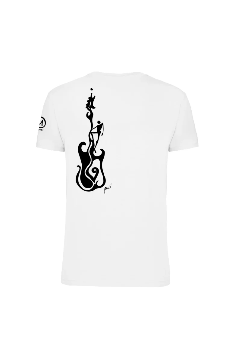 ROCK'N'ROLL - T-shirt d'escalade blanc homme/unisexe - coton bio - HASH MONVIC 🎸