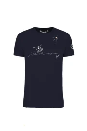 T-shirt homme Wave en coton biologique avec illustration surf Monvic. Léger, original, parfait pour les rêveurs de l’océan — même loin des vagues.