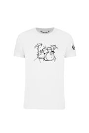 DRUMS - t-shirt arrampicata bianco uomo/unisex - cotone organico - HASH MONVIC