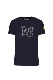 DRUMS - t-shirt arrampicata blu navy uomo/unisex - cotone organico - HASH MONVIC