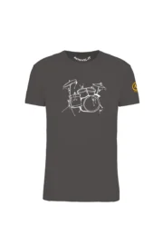 DRUMS - t-shirt arrampicata grigio carbonio uomo/unisex - cotone organico - HASH MONVIC