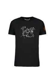 DRUMS - t-shirt arrampicata nero uomo/unisex - cotone organico - HASH MONVIC