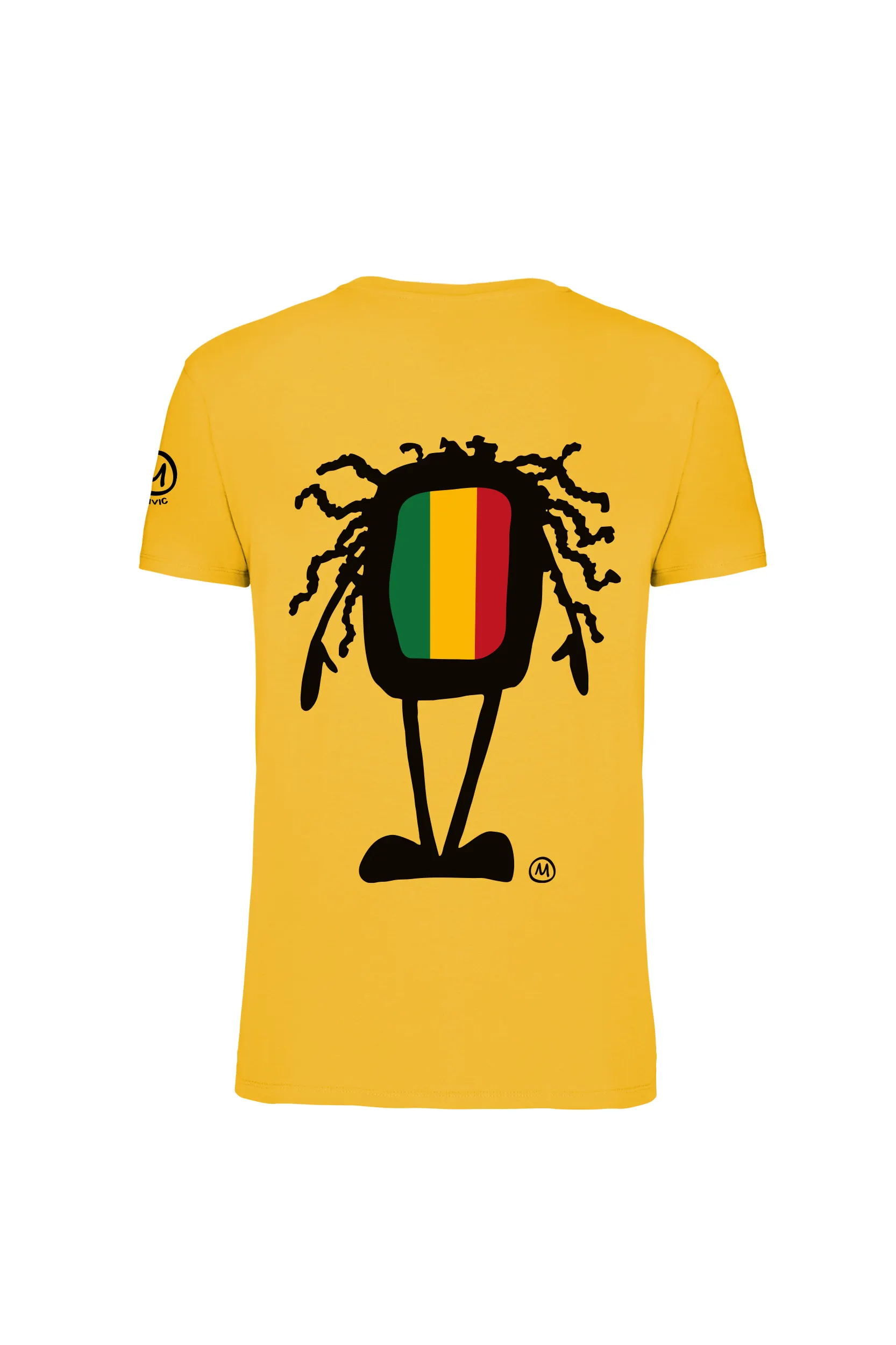 t-shirt arrampicata uomo RASTA - cotone organico giallo - HASH MONVIC retro t-shirt arrampicata uomo RASTA - cotone organico giallo - HASH MONVIC retro