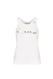 Canotta running donna bianca KOKO X con grafica Running Monvic